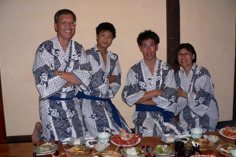dressed in yukata at ryokan