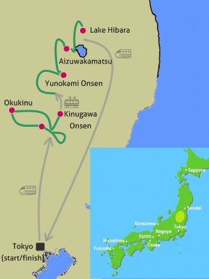 nikko aizu bike tour map