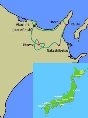 Hokkaido Shiretoko bike tour map